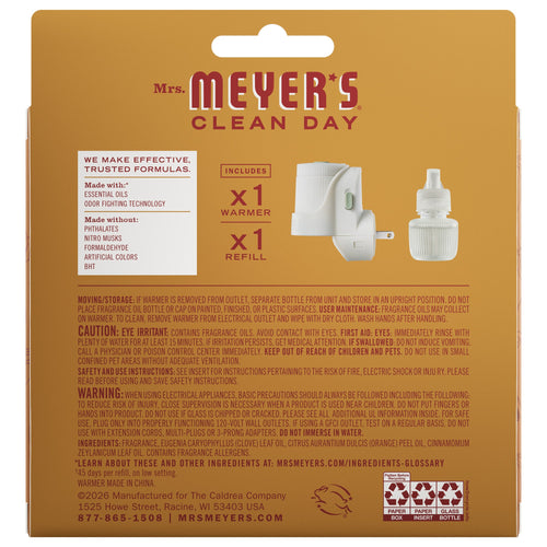 Convenient Apple Cider Plug In Scented Warmer With Refill