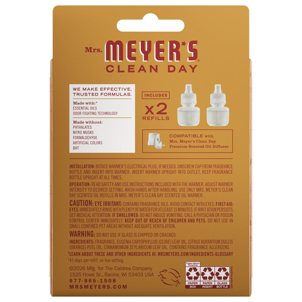 Convenient Apple Cider Plug In Scented Oil Refill, 2-Pack