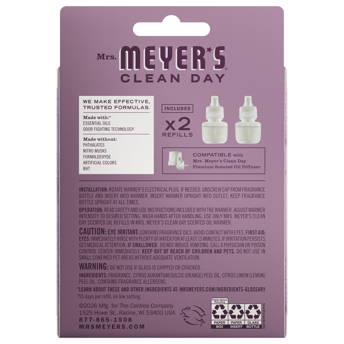 Convenient Elderberry Plug In Scented Oil Refill, 2-Pack