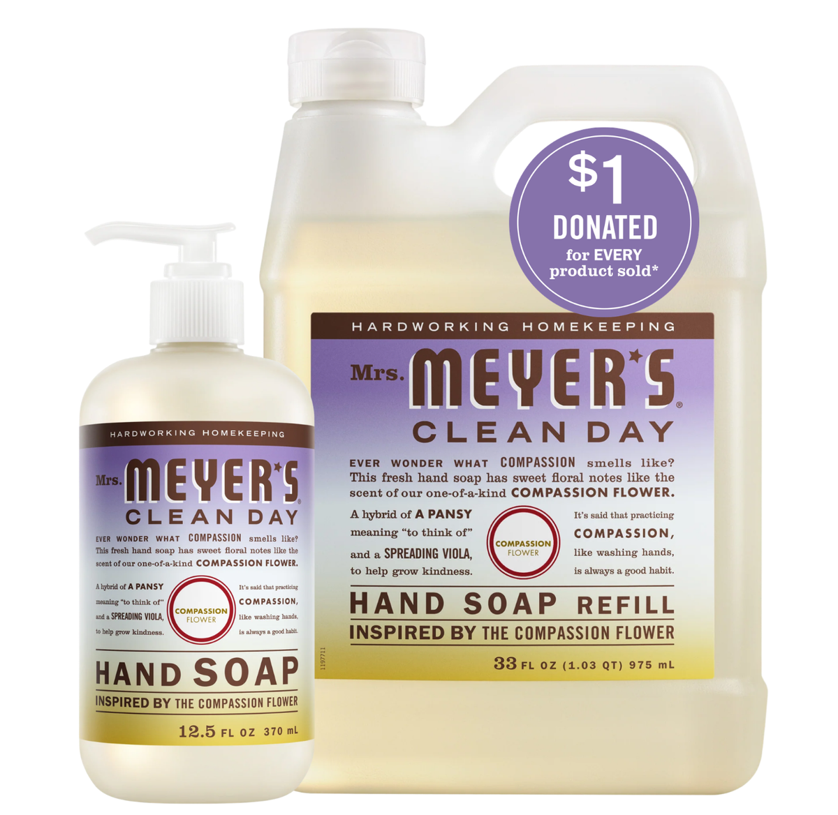 Gentle Compassion Flower Liquid Hand Soap & Refill Set