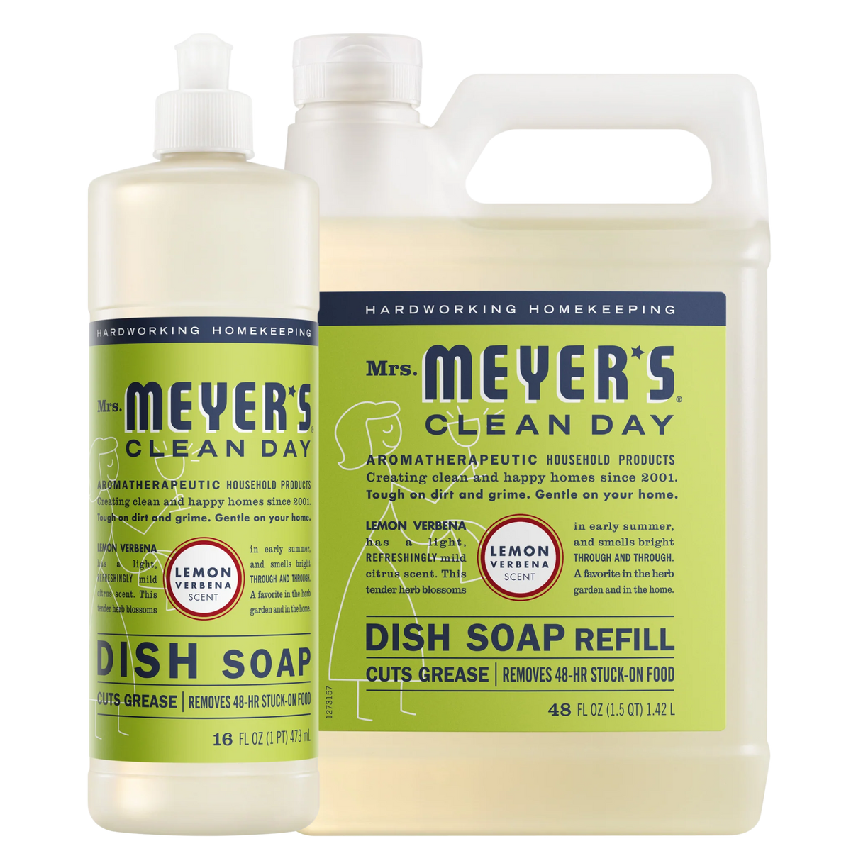 Effective Lemon Verbena Dish Soap and Refill Set