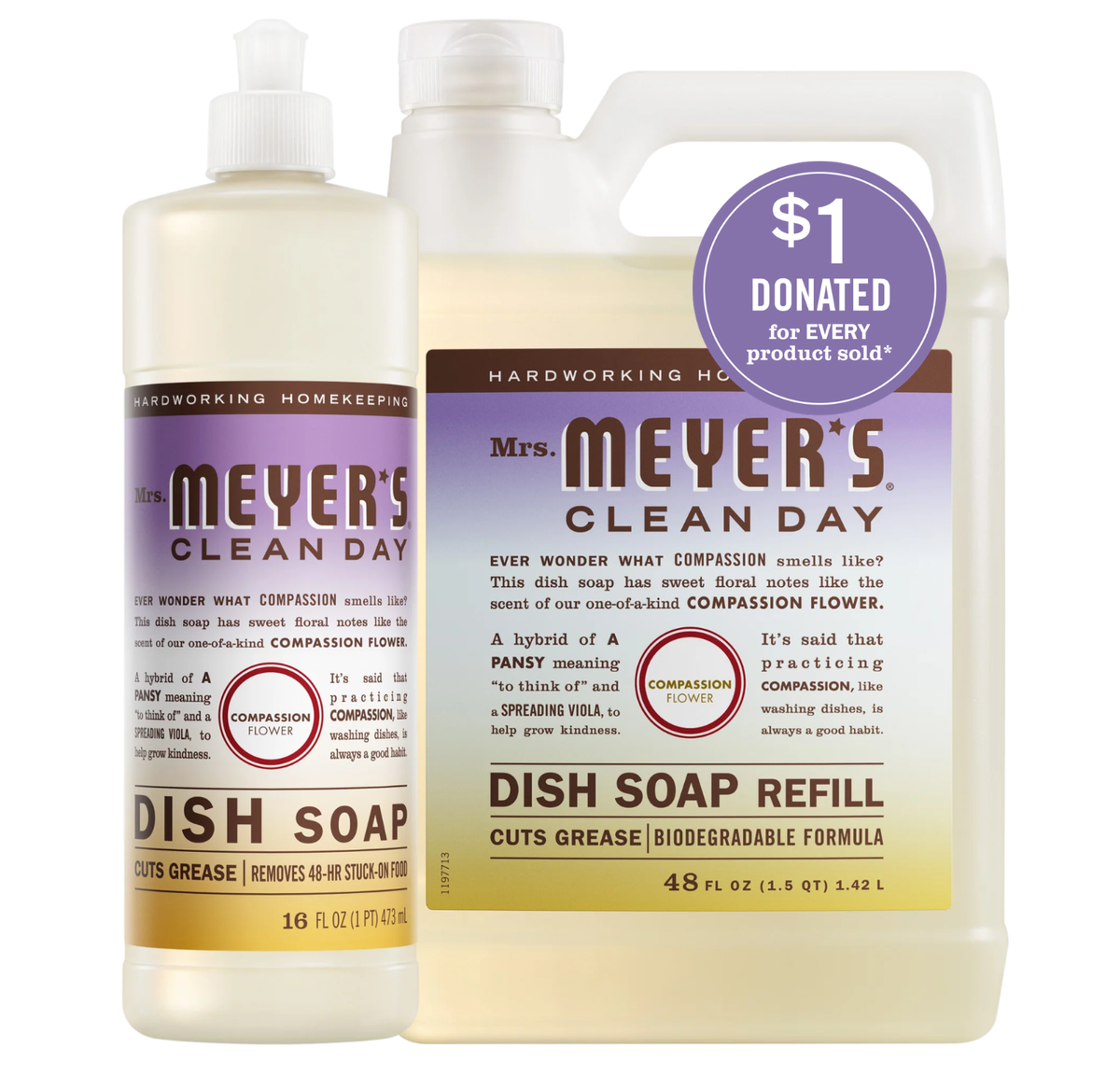 Effective Compassion Flower Dish Soap & Refill Set