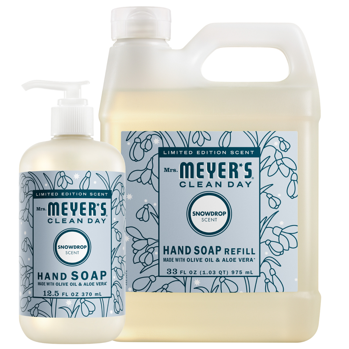 Gentle Snowdrop Liquid Hand Soap & Refill Set