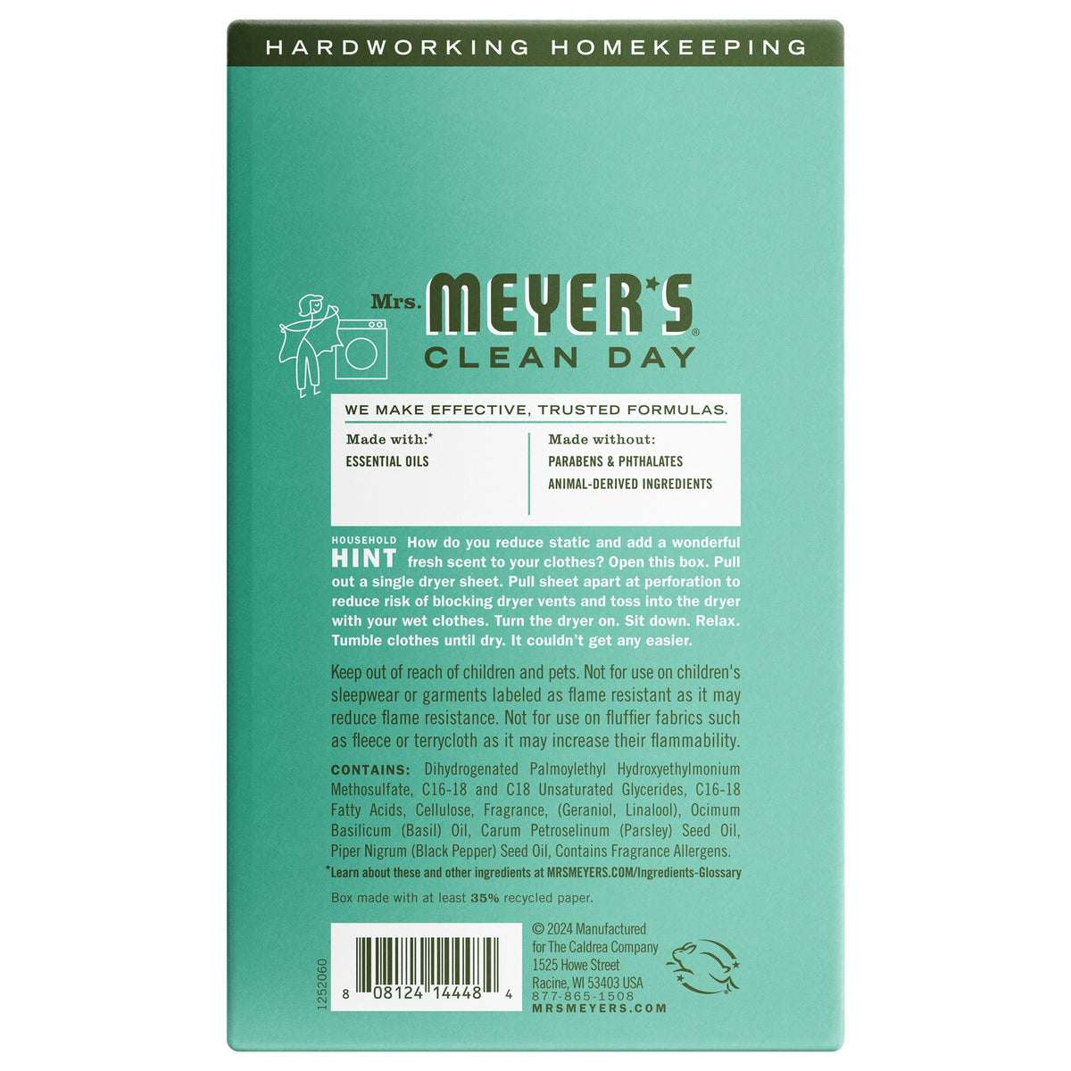 Freshening Basil Dryer Sheets