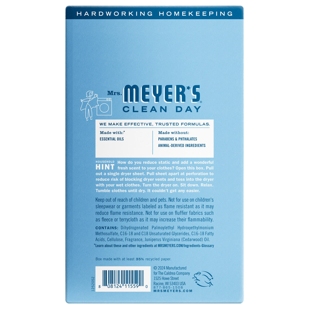 Freshening Rain Water Dryer Sheets