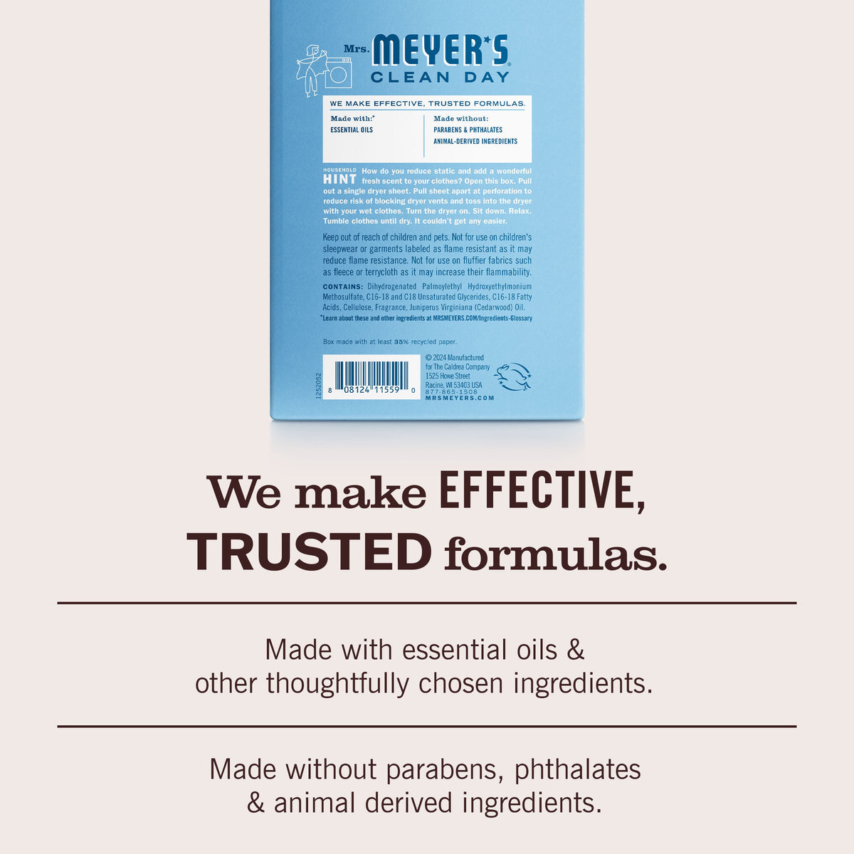 Freshening Rain Water Dryer Sheets